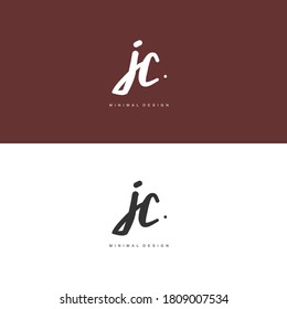 JC Initial handwriting or handwritten logo for identity. Logo with signature and hand drawn style.