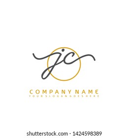 JC Initial handwriting logo concept