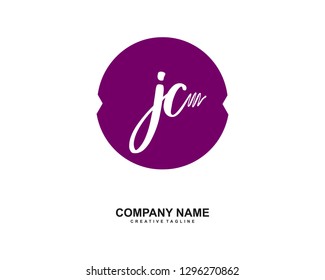 JC Initial Handwriting Logo Template Vector