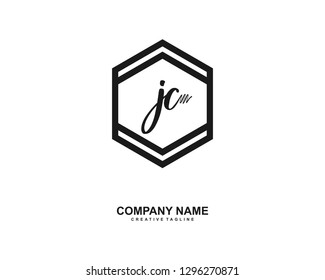 JC Initial Handwriting Logo Template Vector