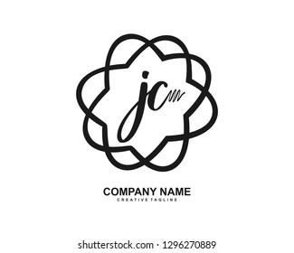 JC Initial Handwriting Logo Template Vector