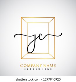 JC Initial Handwriting logo template vector