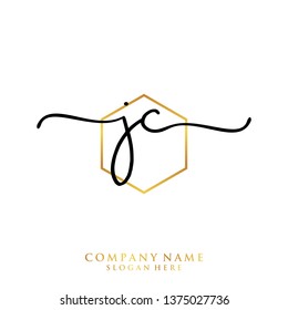 JC Initial handwriting logo template