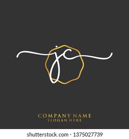 JC Initial handwriting logo template