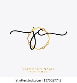 JC Initial handwriting logo template