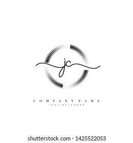 JC initial handwriting logo template vector