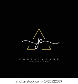 JC initial handwriting logo template vector
