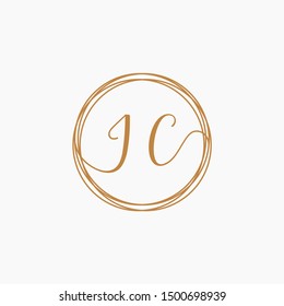 JC Initial Handwriting logo template, Creative fashion logo design, couple concept -vector