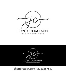 JC Initial letters, handwriting signature logo.