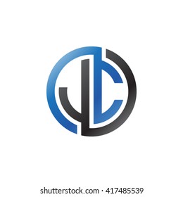 JC initial letters looping linked circle logo black blue