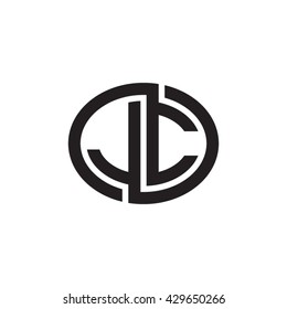 JC initial letters looping linked ellipse monogram logo
