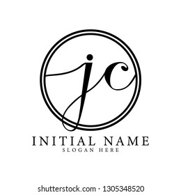 JC initial logo design with a creative and minimalist concept. Vector EPS 10.