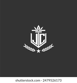 Diseño de logotipo de marca de monograma inicial JC para Imagen de Vector de corona