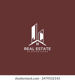 JC initial monogram building and roof logo for real estate