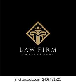 JC initial monogram logo for lawfirm with pillar in creative square design