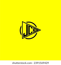 JC initial monogram logo with triangle style design