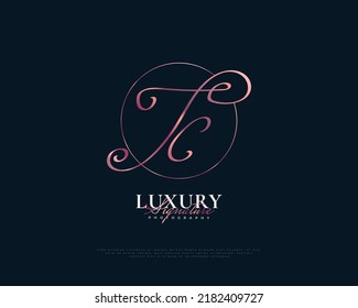 JC Initial Signature Logo Design with Elegant and Minimalist Handwriting Style. Initial J and C Logo Design for Wedding, Fashion, Jewelry, Boutique and Business Brand Identity