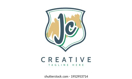 Iniciales JC, vector de logotipo de escritura a mano