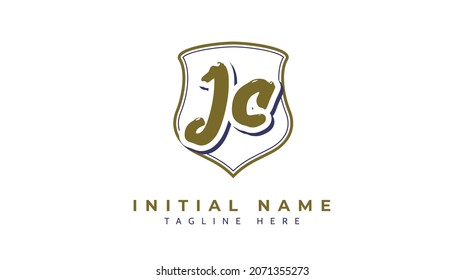 Jc Initials, handwriting logo vector