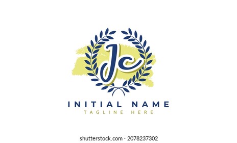 Jc Initials, handwriting logo vector