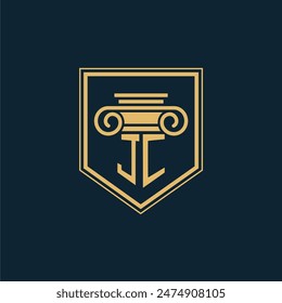 JC Initials Law Firm Logo Lawyer logo with creative law element