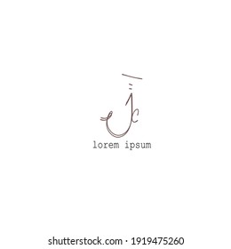 Jc isolated white background initial vector elegant handwriting signature for identity