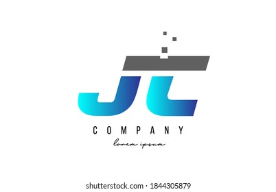 JC J C alphabet letter logo combination in blue and grey color. Creative icon design for business