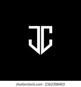JC letter logo design with black background in illustrator. Vector logo, calligraphy designs for logo, Poster, Invitation, etc.