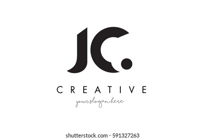 JC Letter Logo Design with Creative Modern Trendy Typography and Black Colors.