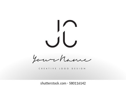 JC Letters Logo Design Slim. Simple and Creative Black Letter Concept Illustration.