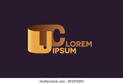 JC letters logo, J and C letters logo alphabet design.