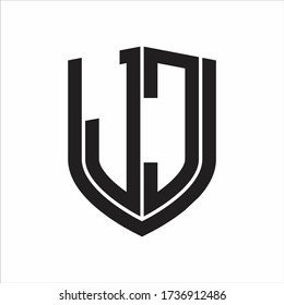 JC Logo monogram with emblem shield design isolated on white background