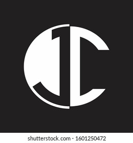 JC Logo monogram with Negative space style design tempate