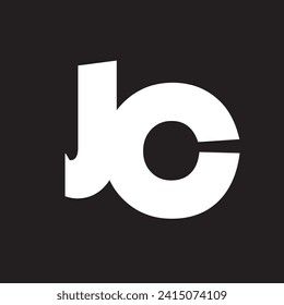 JC logo on a black background