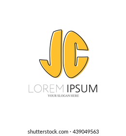 JC Logo. Vector Graphic Sphere Branding Letter Element. White Background