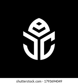 JC monogram logo with a cypress shape luxury style design template