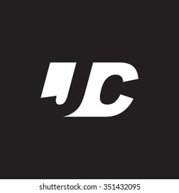 JC negative space letter logo black background