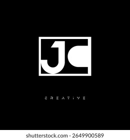 JC Negative Space Monogram – Minimalist Black and White Letter mark Logo for Creative Branding, Fashion Identity and Modern Design Concepts
