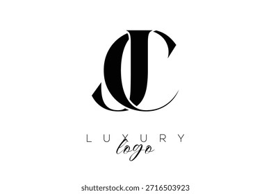 JC Serif Letter Monogramm Typografie Logo für elegante Premium-Branding-Identität