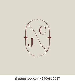 JC wedding classic in elegant monogram with high quality professional design that will print well