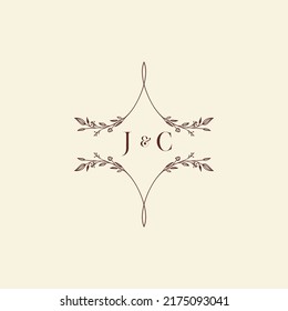 JC wedding initial logo letters in high quality professional design that will print well across any print media