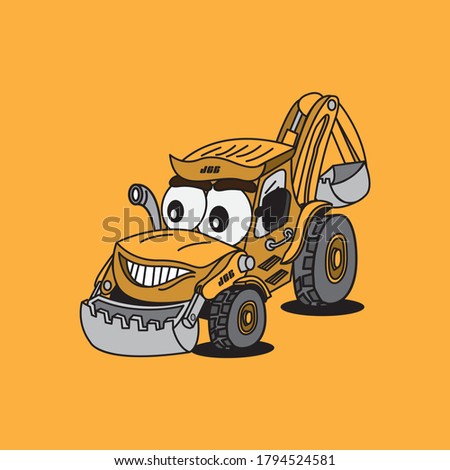 jcb cartoon character simple and cute