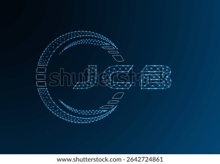 JCB low poly letter logo vector design. JCB lower poly logo design. Low poly logo.