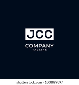 jcc initial square logo design. square frame logo vector. shape with dark and white background