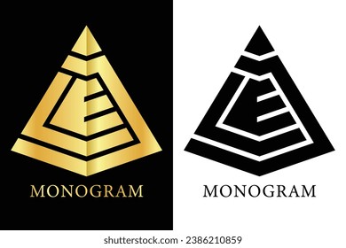 JCE ODER JLE Logos. Abstraktes Logo für Anfangsbuchstaben eines Monogrammes