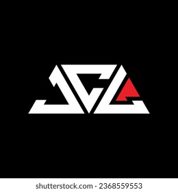 JCL triangle letter logo design with triangle shape. JCL triangle logo design monogram. JCL triangle vector logo template with red color. JCL triangular logo Simple, Elegant, and Luxurious design.