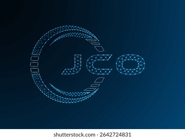 Diseño de Vector de logotipo de letra polivinílica baja JCO. Diseño de logotipo de poliéster inferior JCO. Logotipo de poliéster bajo.