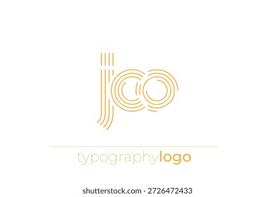 JCO logotipo de tipografia geométrica moderna. Composição moderna e elegante com uma ilustração de logotipo de tipografia monocromática projetada com linhas intrincadas.