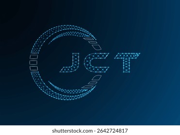 JCT baixo poli letra logotipo vetor design. JCT design de logotipo poli inferior. Logotipo poli baixo.