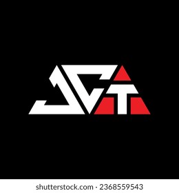 Diseño del logotipo de la letra triangular JCT con forma triangular. Monograma de diseño del logotipo del triángulo JCT. Plantilla de logotipo vectorial de triángulo JCT con color rojo. Logo triangular JCT Diseño sencillo, elegante y lujoso.